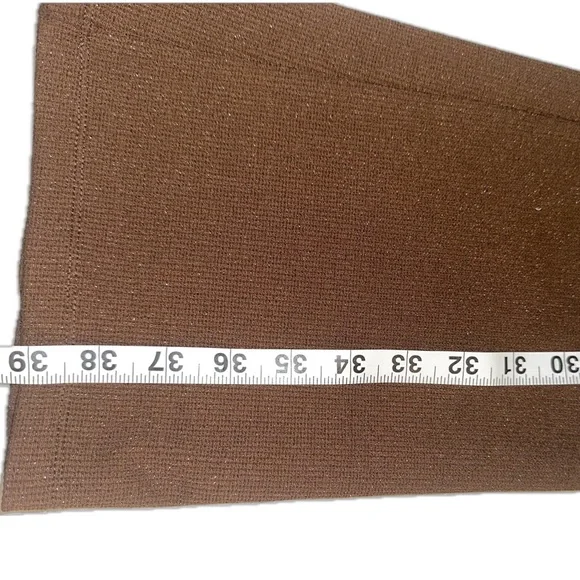 H&M Brown Shimmer Flare Pants With Waist Wrap String - XS - Picture 4 of 6